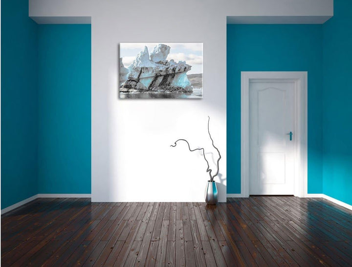 Pixxprint gigantischer Eisberg als Leinwandbild | Grösse: 100x70 cm | Wandbild | Kunstdruck | fertig