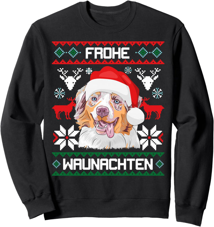 Australian Shepherd Frohe Waunachten Weihnachten Hund Aussie Sweatshirt