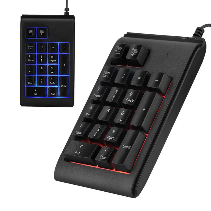 Goshyda Kabelgebundene Zifferntastatur, USB-Kabel 19-Tasten-Nummernblock Mechanisches Touch-Feeling
