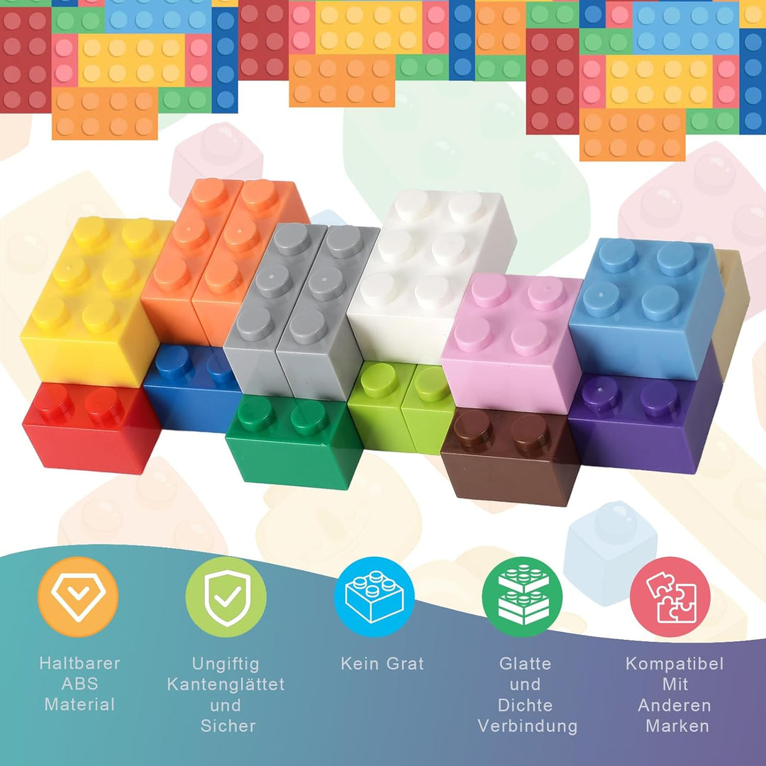 HUIZDQ 1000 Stücke Classic Bausteine Set, Geeignet für Jungen und Mädchen ab 6 Jahren, Kompatibel mi