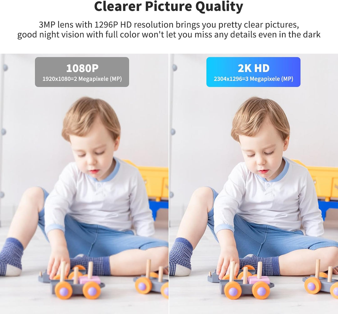 VSTARCAM Innen-Überwachungskamera mit Dual-Lens 128 GB Micro SD Karte, EIN TIPP Anruf, PIR Bewegungs