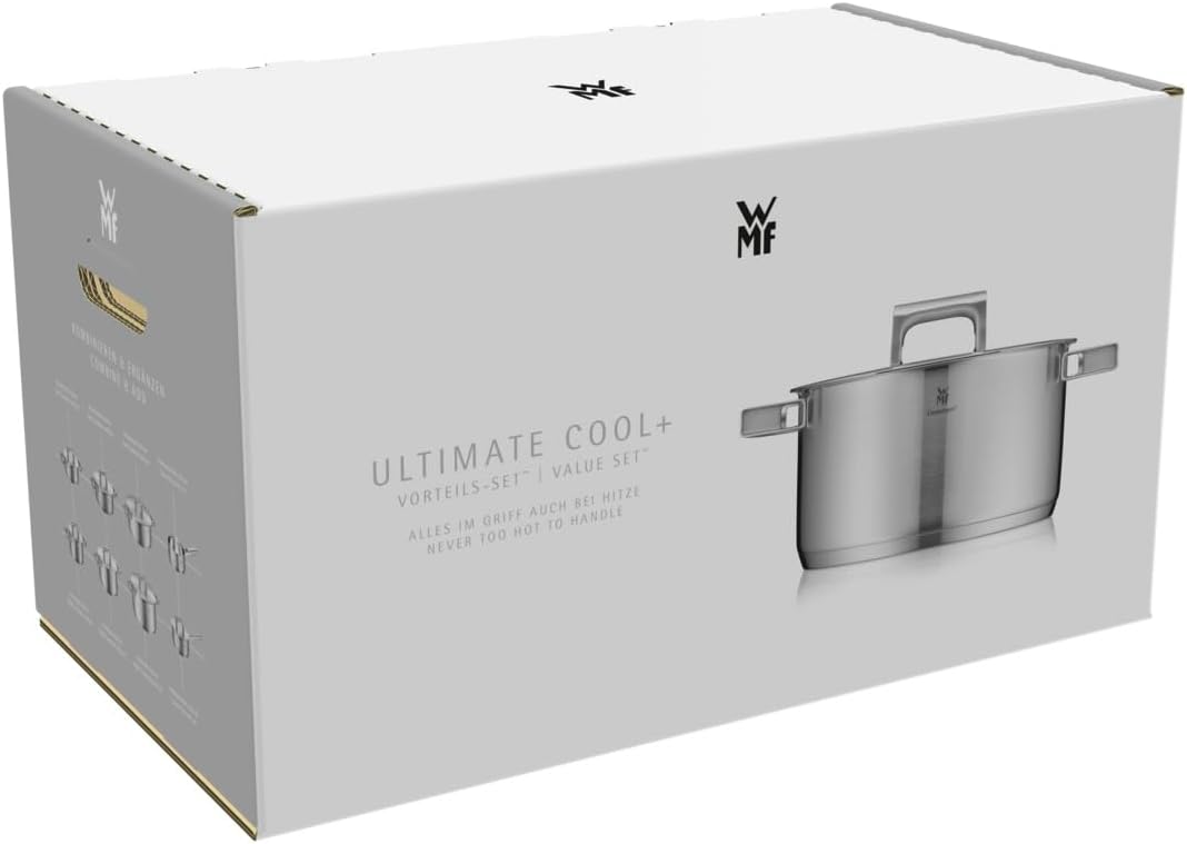 WMF Ultimate Cool Kochtopf gross 24 cm, Edelstahldeckel, Fleischtopf Induktion 5,7l, Cromargan Edels