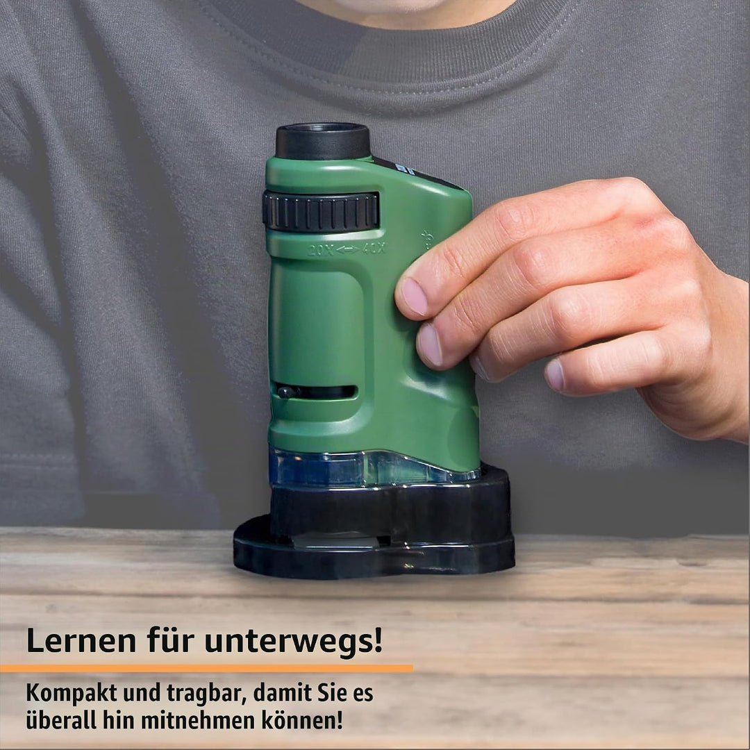 Carson MicroBrite 20x-40x LED Taschenmikroskop für Kinder (MM-24), MicroBrite