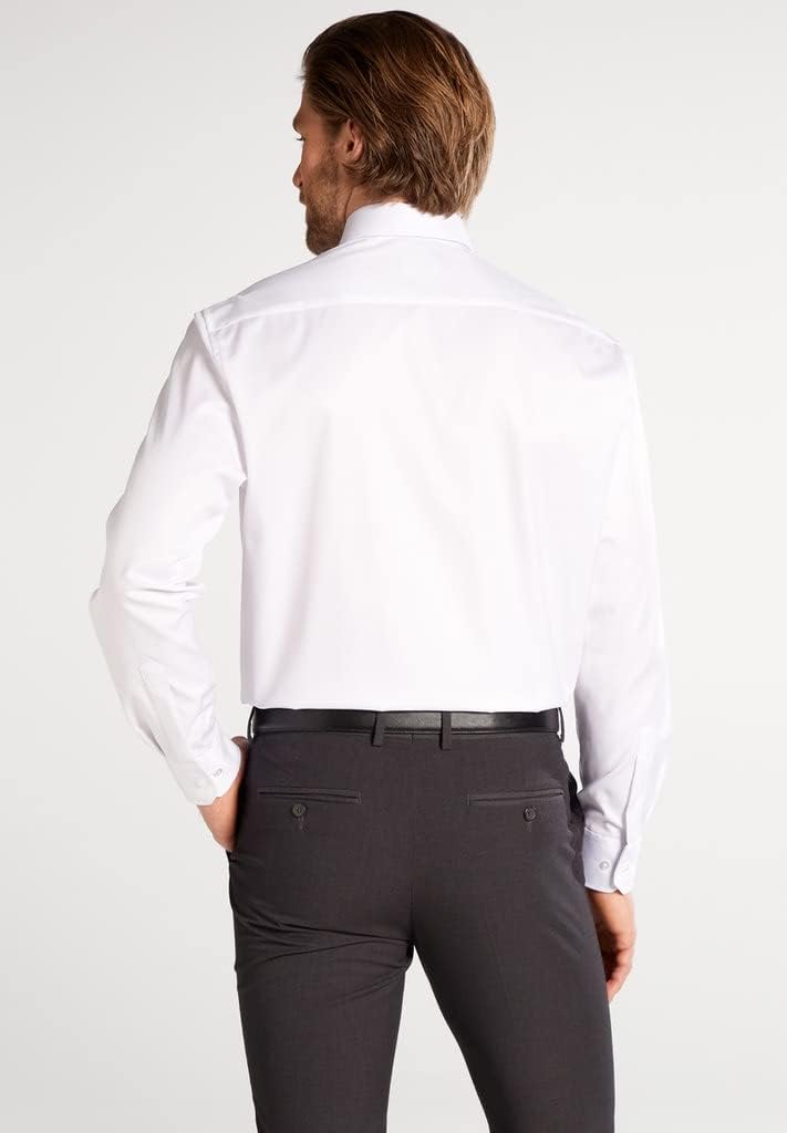 eterna Langarm Hemd Comfort FIT Twill unifarben, Weiss, Gr. W46 Langarm