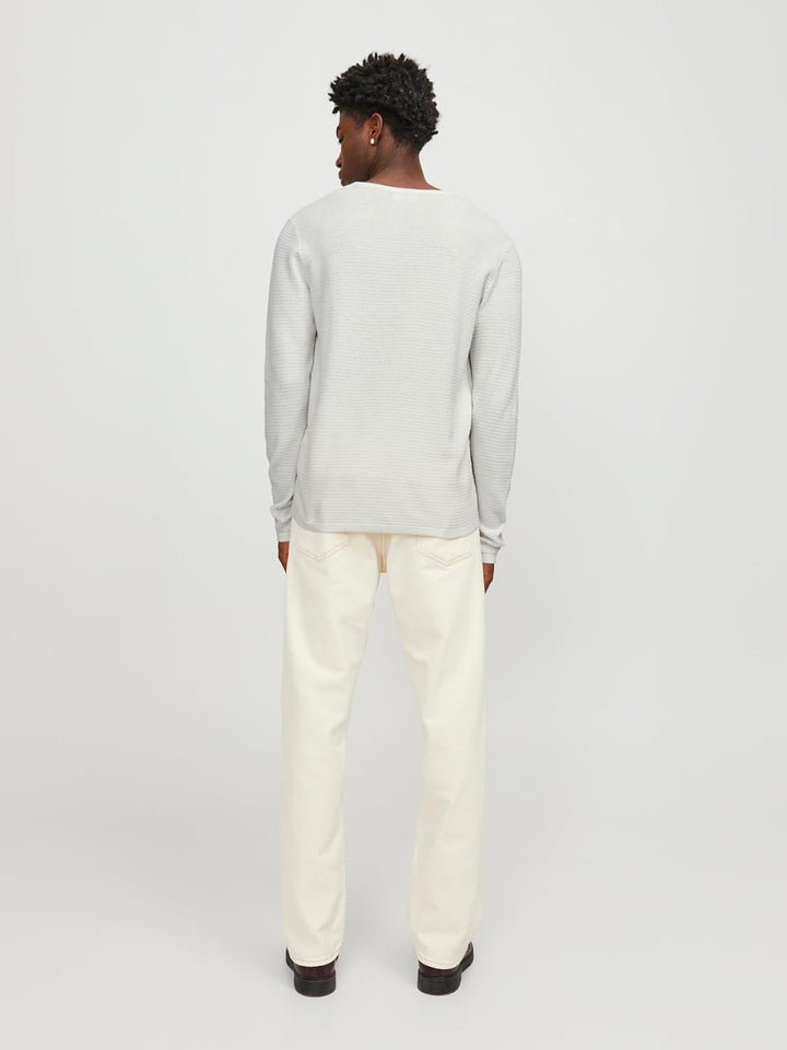 JACK &amp; JONES Herren Jjegreg Knit Crew Neck Sn Strickpullover, Cloud Dancer
