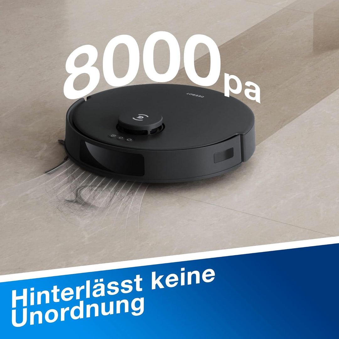 ECOVACS DEEBOT N20 PRO Plus Saugroboter mit Wischfunktion, Automatischer Entleerung Station, 8000Pa