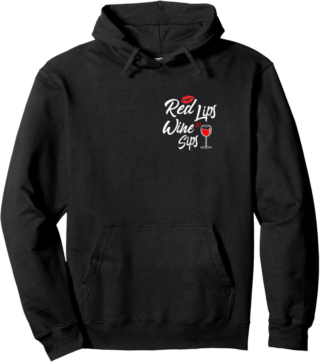 Wein Rotwein Rote Lippen - Lustiges Frauen Weinfest Geschenk Pullover Hoodie