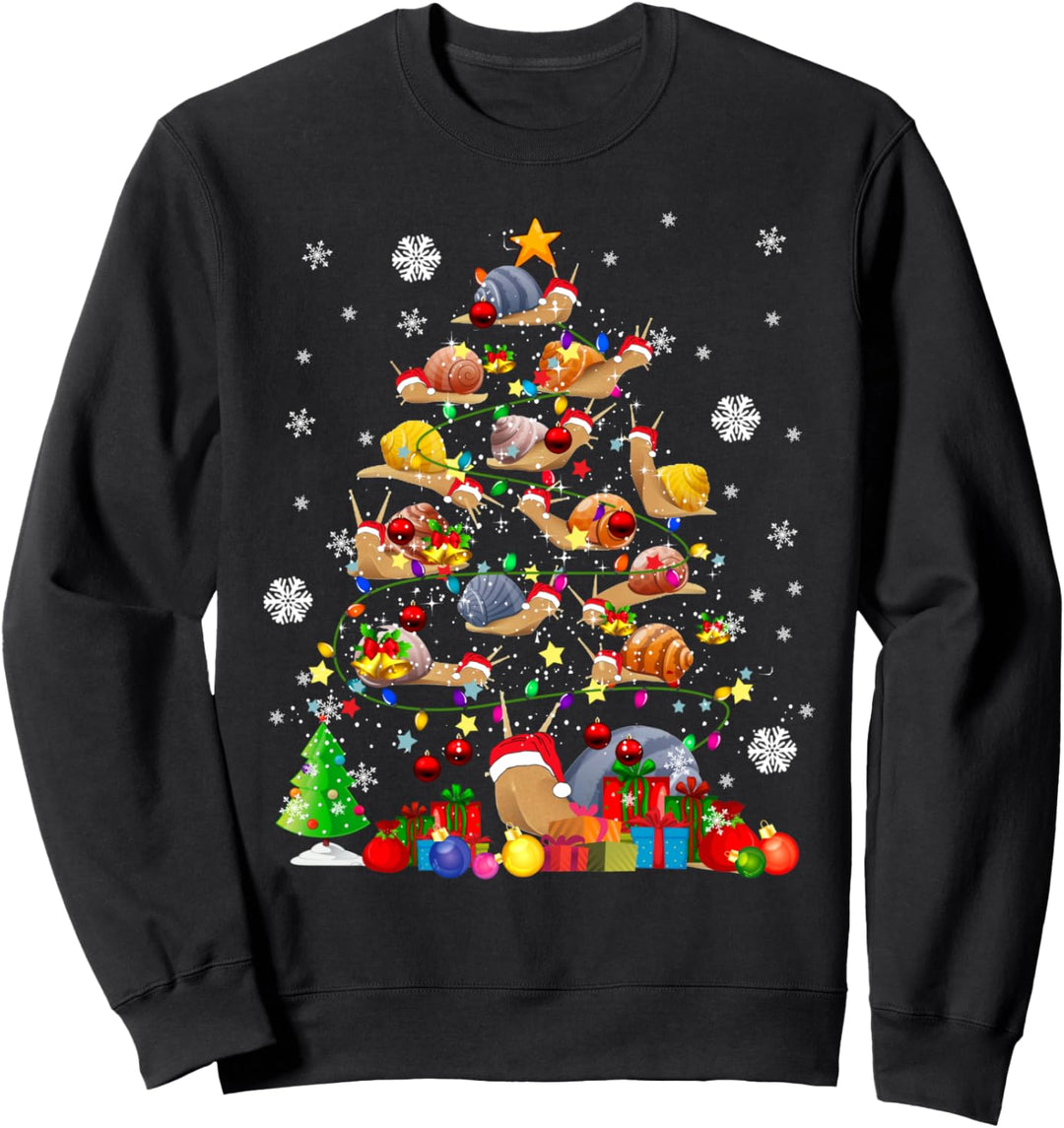 Christmas Tree Snail Christmas Santa Animal Lover Sweatshirt