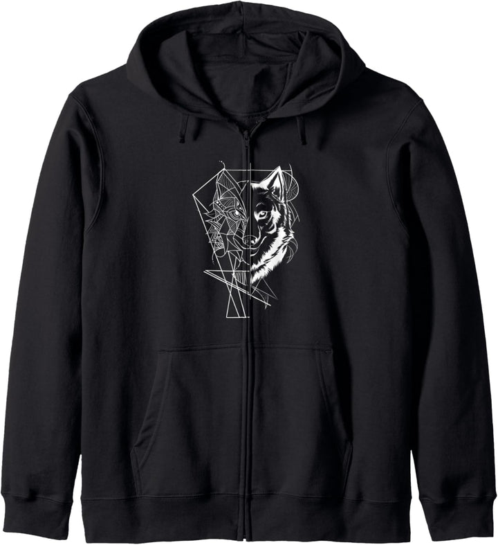 Wolf Geschenkartikel Awesome Geometrischer Wolf Kapuzenjacke