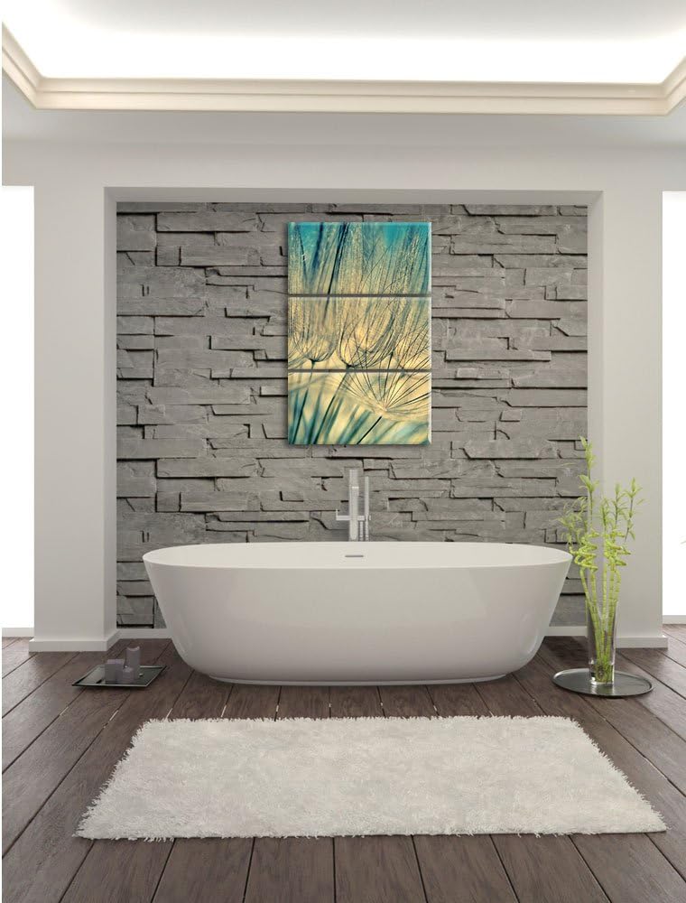 Pixxprint Pusteblumen 3-Teiler Leinwandbild 120x80 Bild auf Leinwand