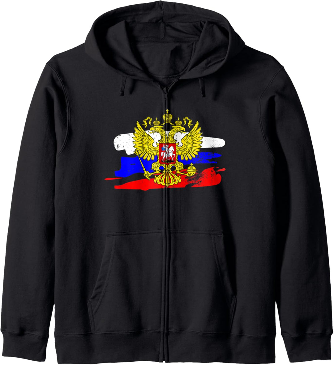 Russland Wappen Russia Russische Flagge mit Adler Emblem Kapuzenjacke