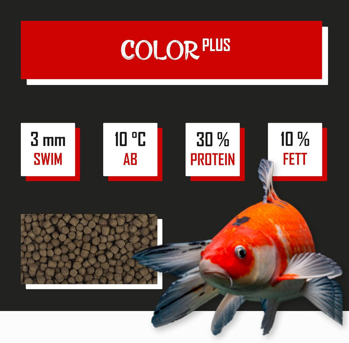 Tanoshi Koifutter - Color Plus 5 kg 3mm | Schwimmendes Allein-Koifutter für Intensive Farbentwicklun