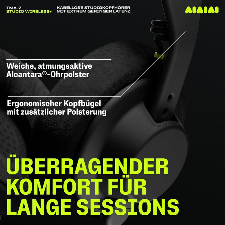 AIAIAI TMA-2 Studio Wireless+ Black Headphones - Premium Bluetooth Kopfhörer Over Ear - Professionel