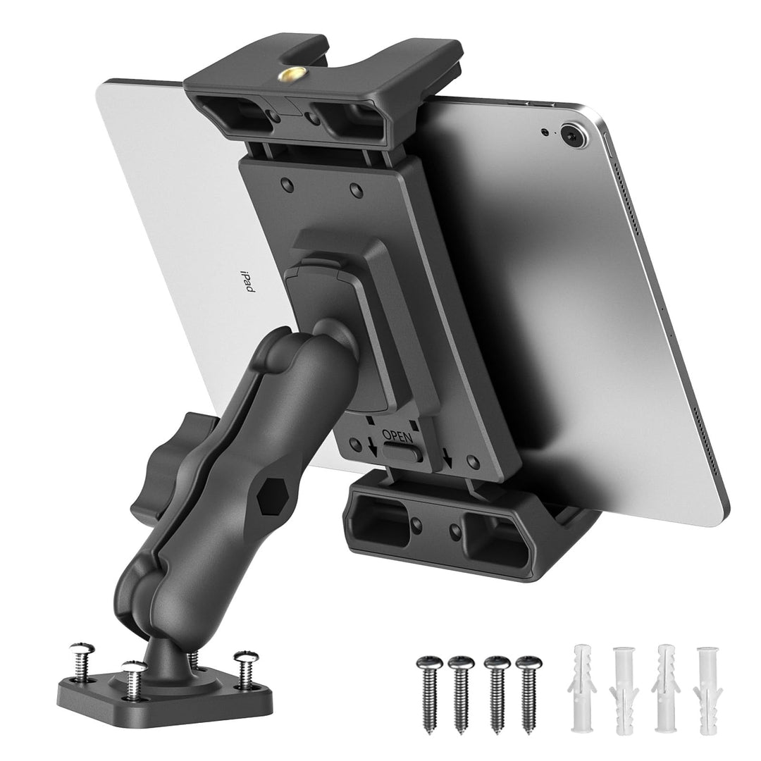 OHLPRO Tablet Halterung Auto mit Hochleistungs Bohrerbasis, LKW Tablet Halterung 360° Drehbare Klemm