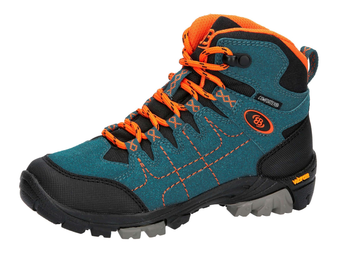 Brütting Unisex Kinder Mount Shasta Kids Hi Trekking-&amp; Wanderstiefel 30 EU Petrol Schwarz Orange, 30