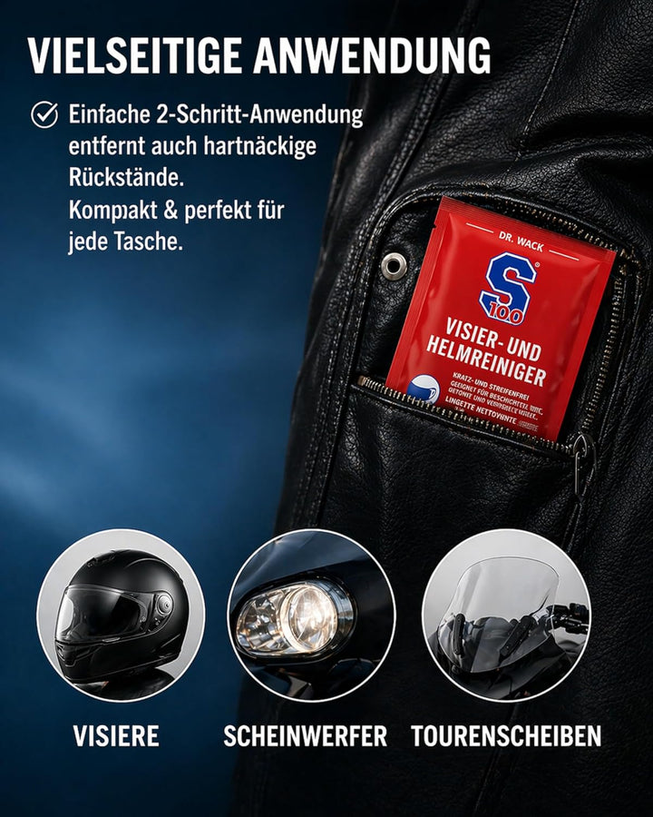 S100 Visier- und Helmreiniger Tuch Set 10 Stück