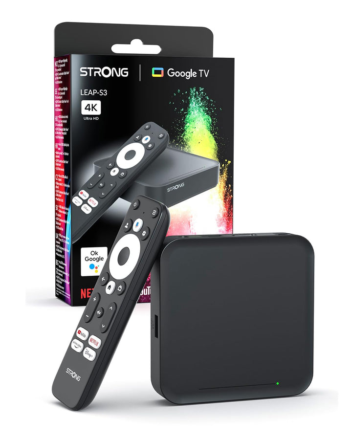 STRONG LEAP-S3 | Google TV-Box mit Android 11 | 4K UHD-Auflösung | Bluetooth-Sprachfernbedienung und