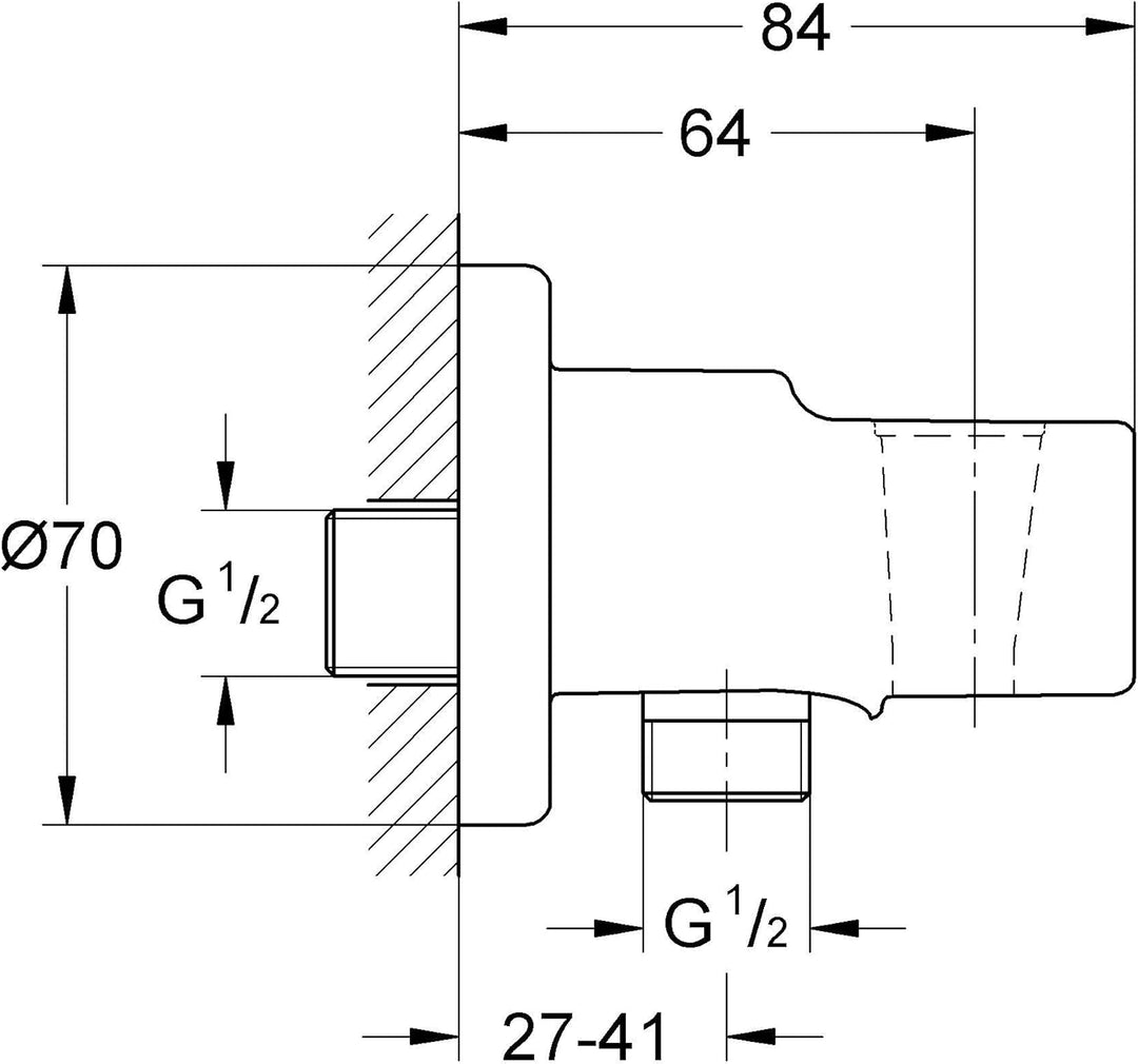 GROHE Vitalio, Wandanschlussbogen (Duschkopf Halterung mit Standardanschluss 1/2", passend für alle