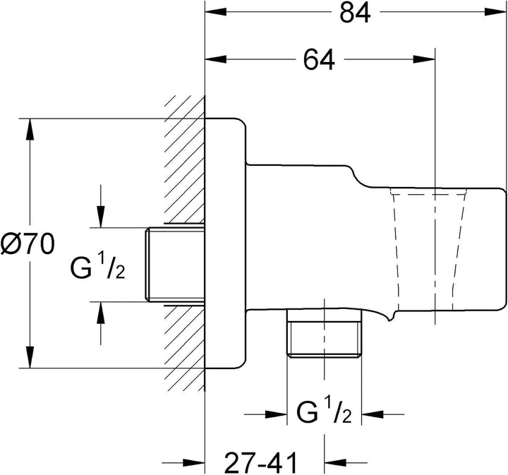 GROHE Vitalio, Wandanschlussbogen (Duschkopf Halterung mit Standardanschluss 1/2", passend für alle