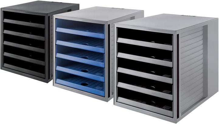 HAN Schubladenbox SCHRANK-SET KARMA mind. 80% Recycling-Kunststoff mit 5 offenen Schubladen für Unte
