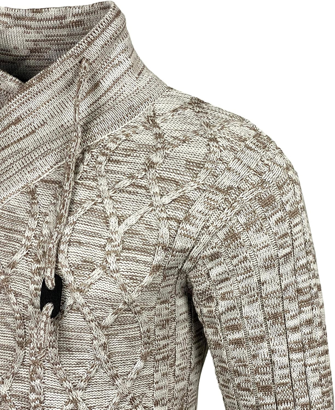 Subliminal Mode Herren Pullover aus grobem Strick mit Schalkragen BX292 3XL Beige, 3XL Beige