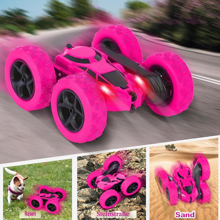 Ferngesteuertes Auto, 90 Min Spielzeit, 2.4Ghz Doppelseitig 360° drehbare RC Stunt Crawler mit Schei