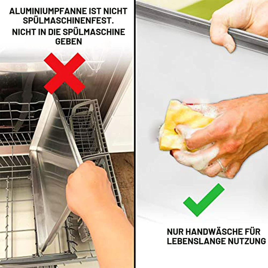 KITCHENATICS Viertelblech-Backformen, handelsübliches Aluminium-Backblech-Set, ofenfest, leicht zu r