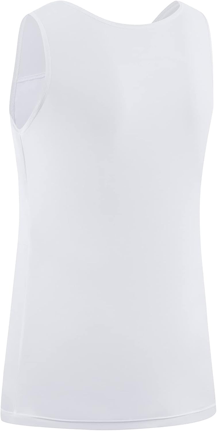 XUJI Brust Binder Transgender Tomboy Atmungsaktiv Langer Binder Pullover Tank Top S Weiss, S Weiss