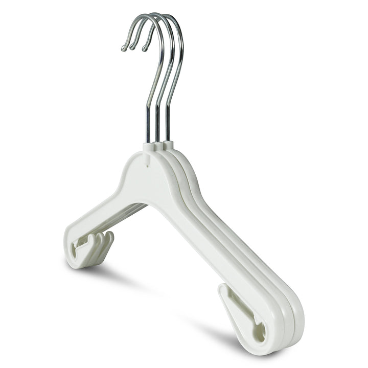 Kinder-Kleiderbügel in weiss aus Kunststoff, 20 Stück für Babys, 26cm