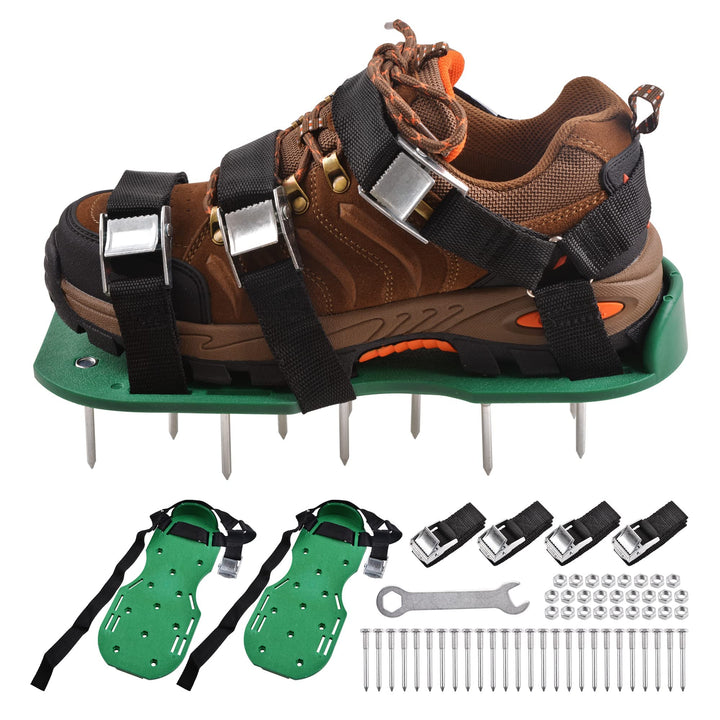 SHADDOCK Rasenbelüfter Schuhe Gartengras Rasenbelüfter Nagelschuhe mit mit 26 Spikes und 4 verstellb