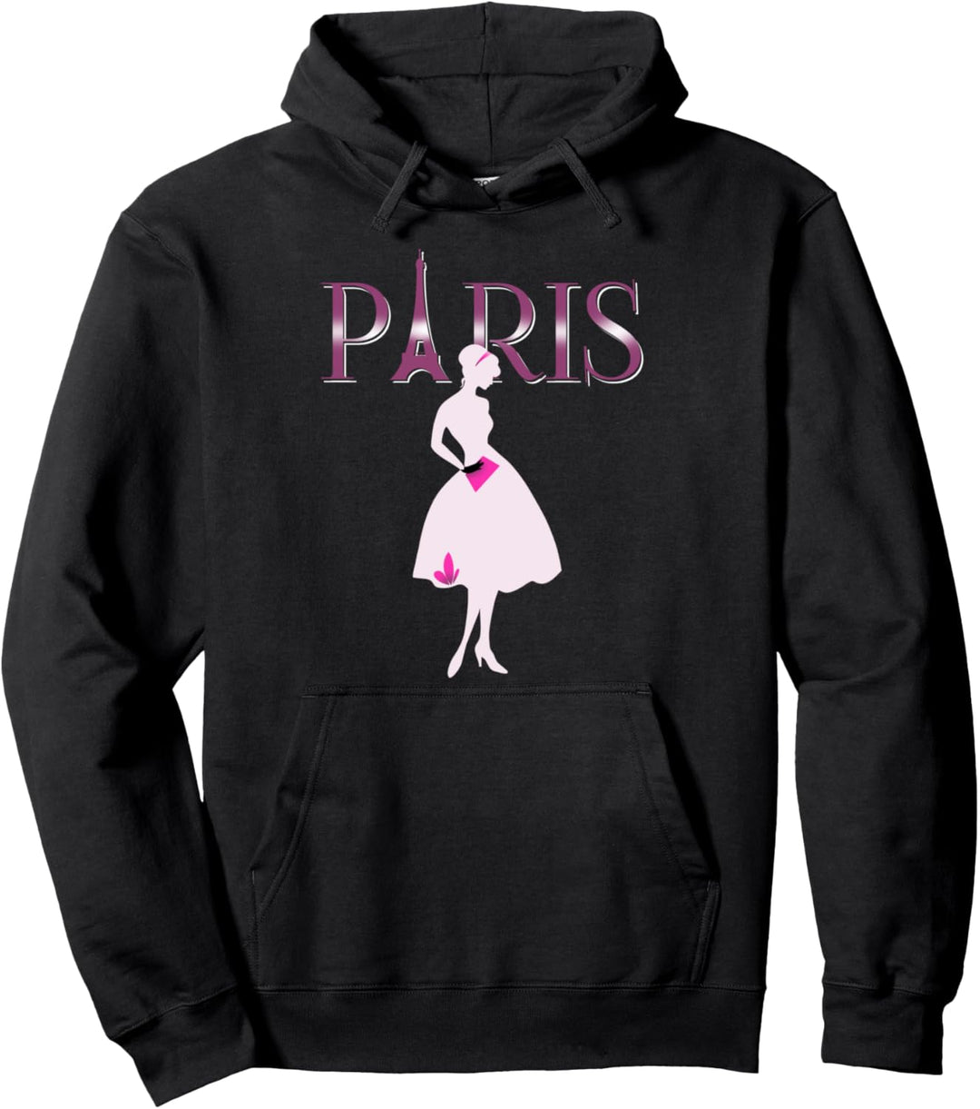 Paris Design mit Eiffelturm und Model Pullover Hoodie