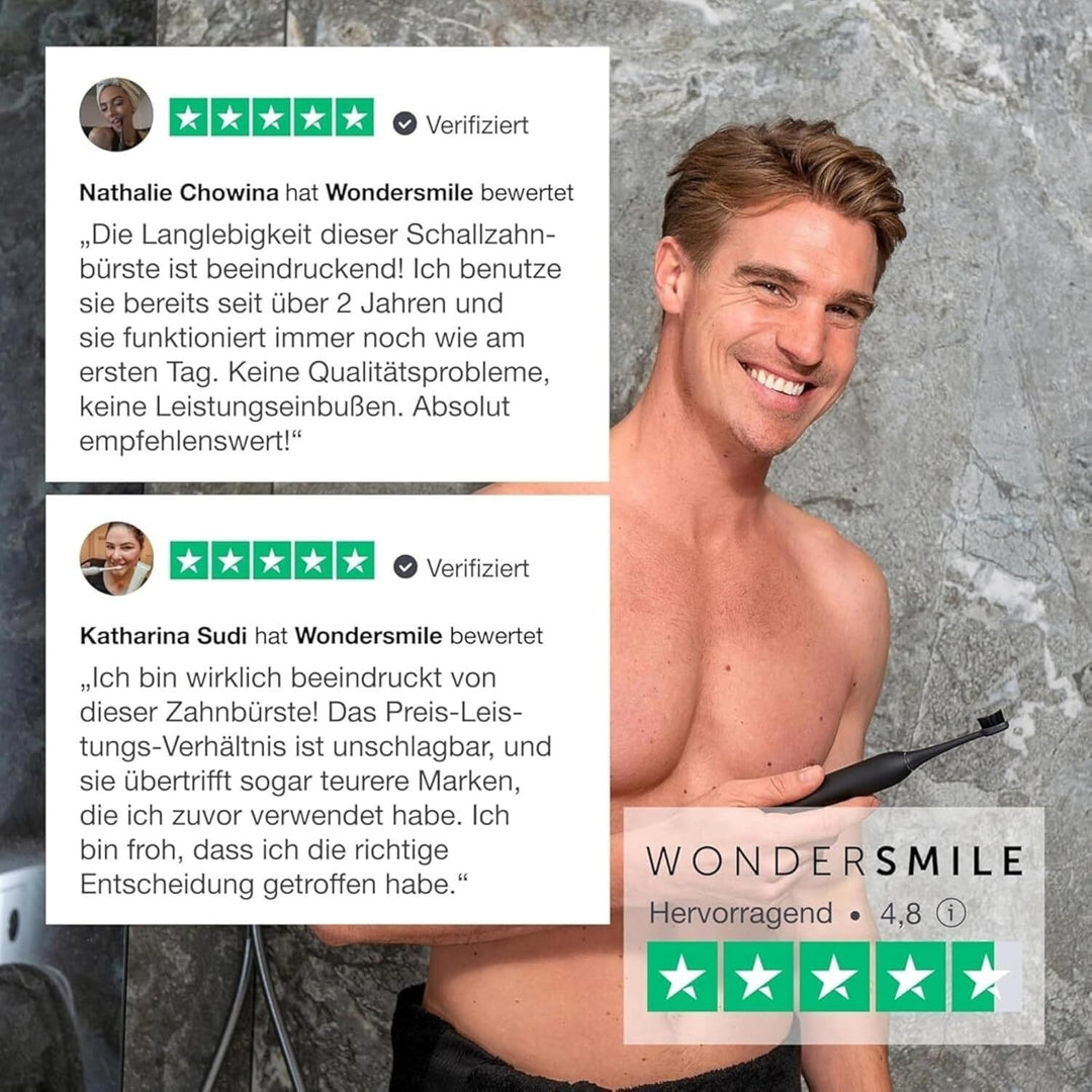 Wondersmile Ersatzbürsten Schallzahnbürste (Hard, Atomic Rose, 12er Pack) - Bürstenköpfe für Wonders