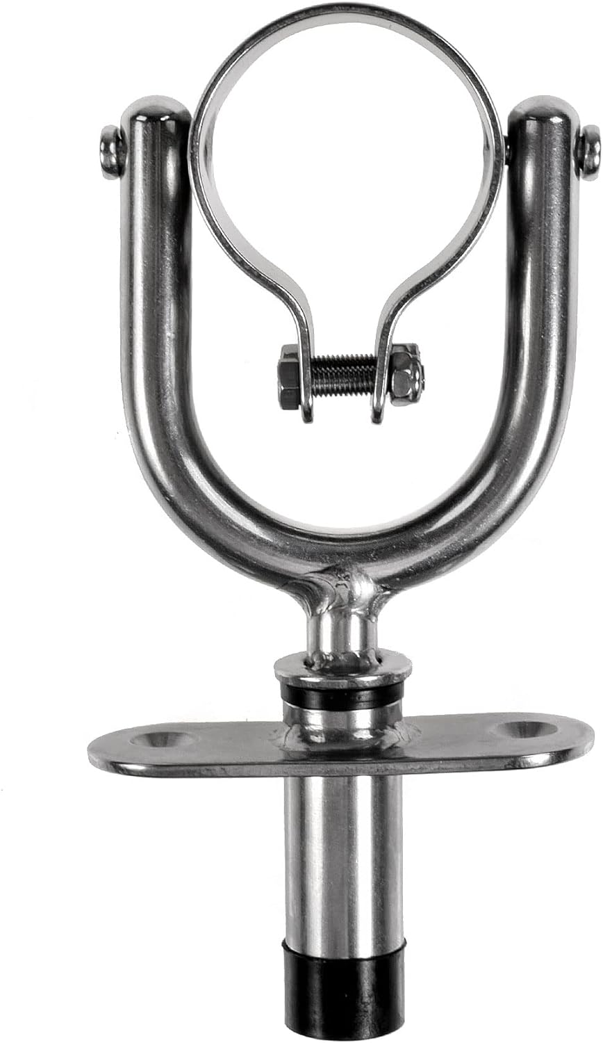 John Paddle Exklusiv Clamp Kugelbuchse Ruderdollen aus Edelstahl mit gerader Buchse (Komplett - 2 Pa