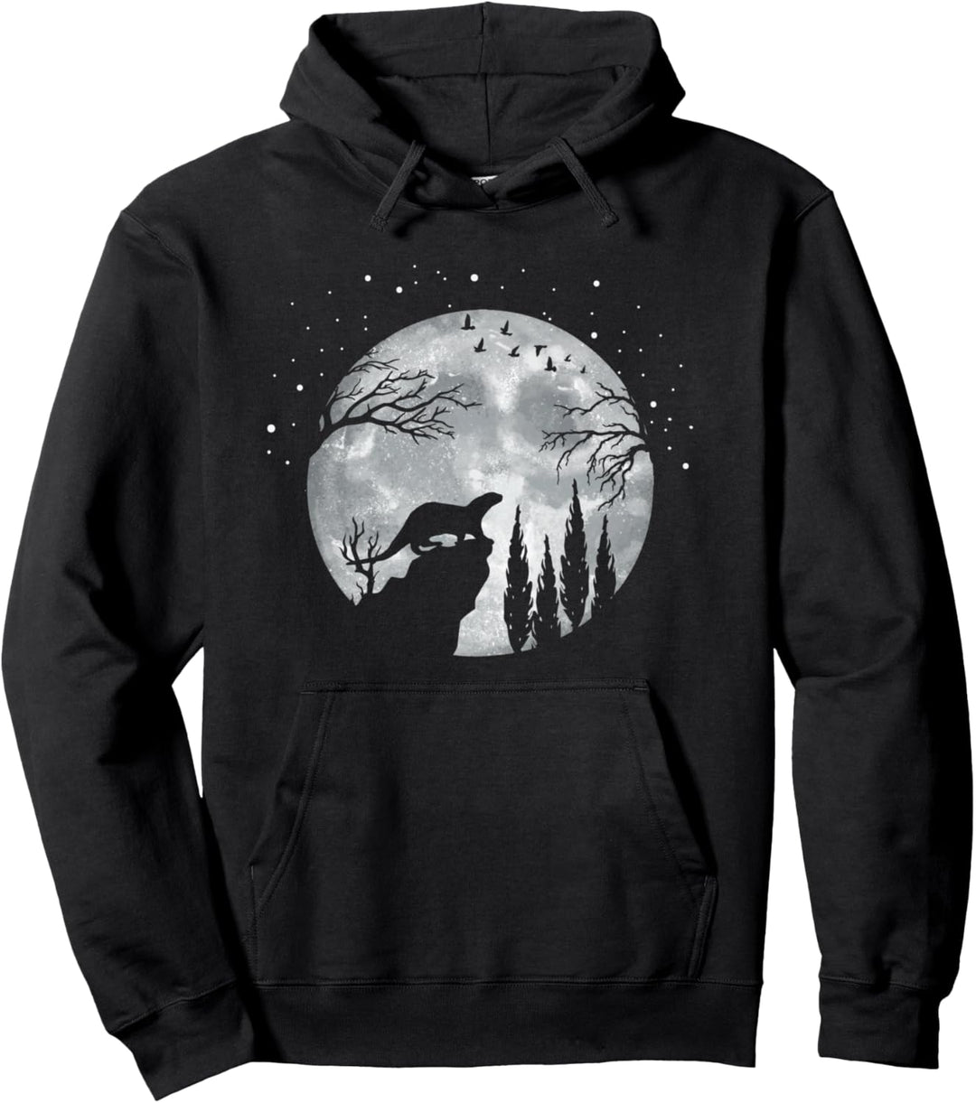Otter Seeotter Fischotter Wiesel - Vollmond Otter Pullover Hoodie