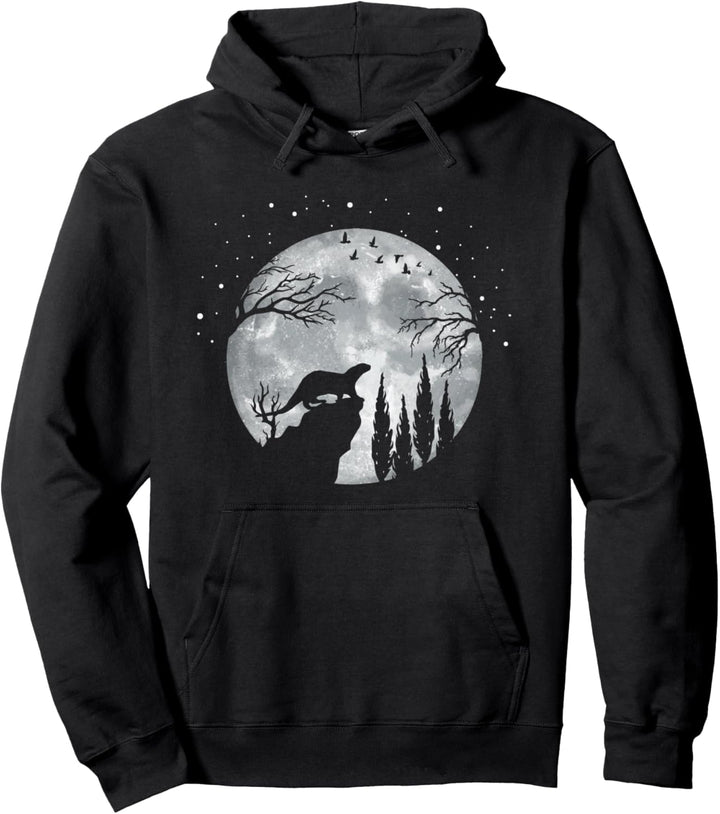 Otter Seeotter Fischotter Wiesel - Vollmond Otter Pullover Hoodie