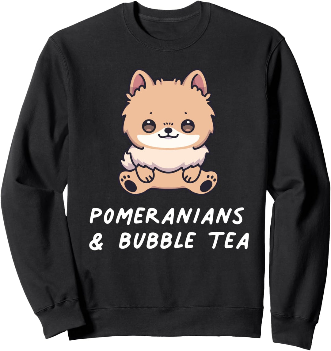 Pomeranians & Bubble Tea Kawaii Welpe Hund Hundefreunde Sweatshirt