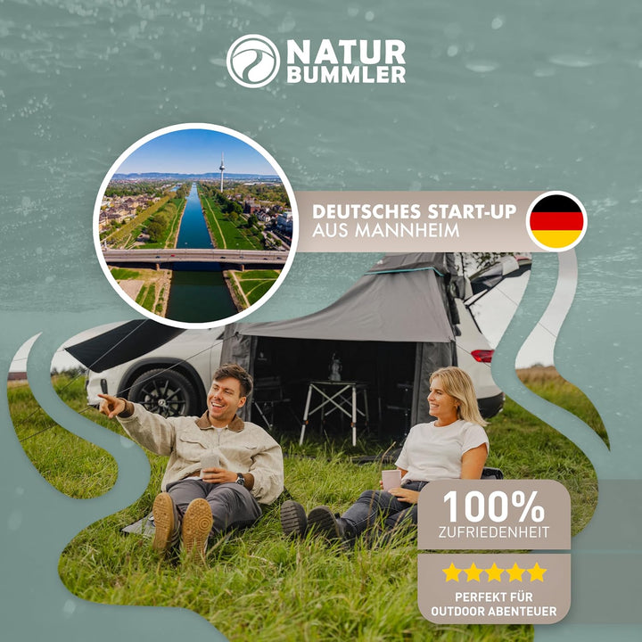 NATURBUMMLER Campingliege faltbar leicht [Cloud Lounge+] – tragbare Strandliege mit Rückenlehne & Ta