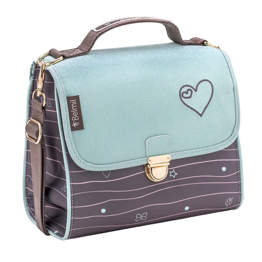 Belmil Premium Petite Kindergarten Schultertaschen Umhängetasche für Mädchen (305-51/P) Mint, Mint