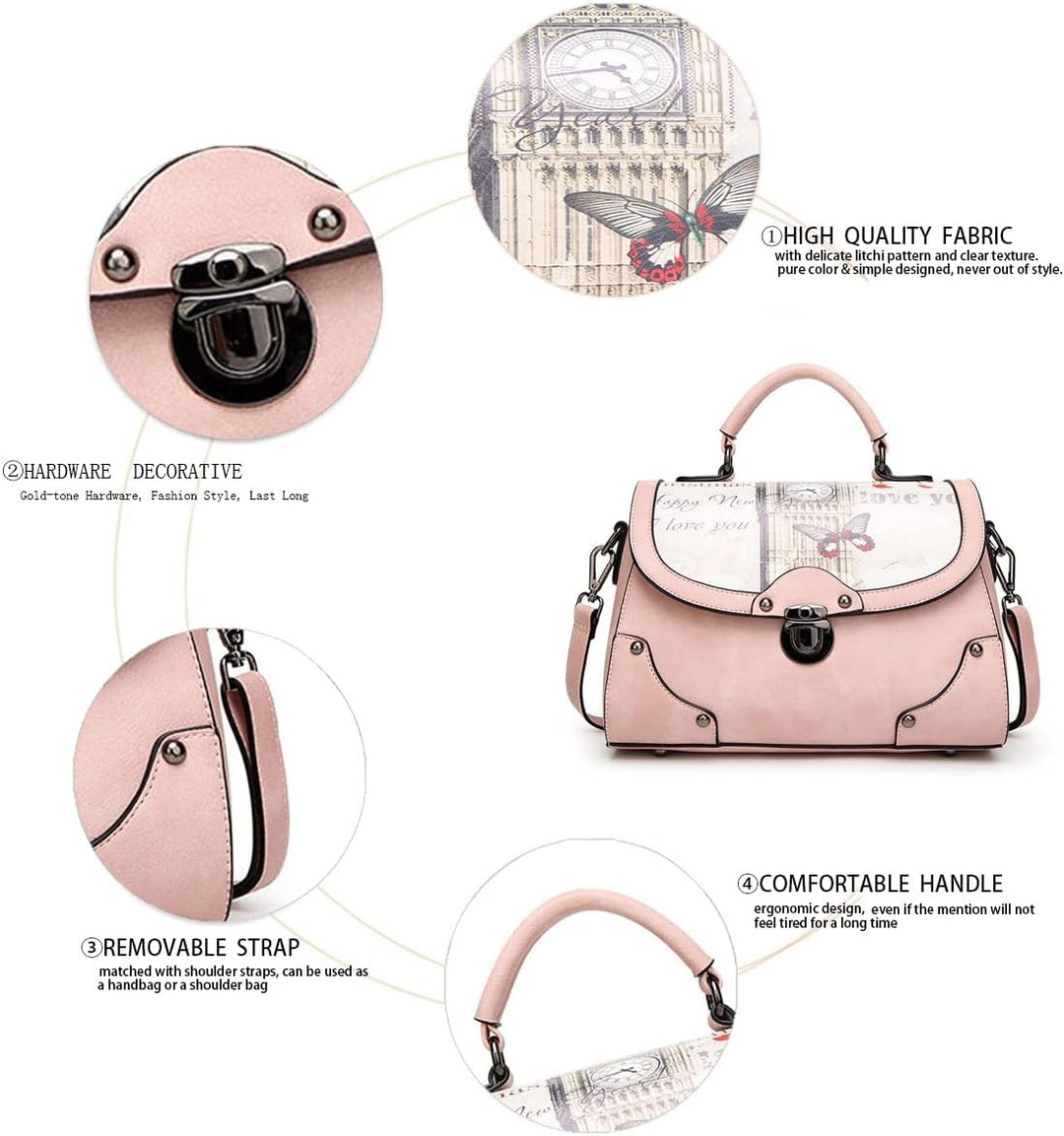 BUKESIYI Damen Tasche Umhängetasche Handtasche Frauen Klein Schultertasche Weekender Lack PU Leder C