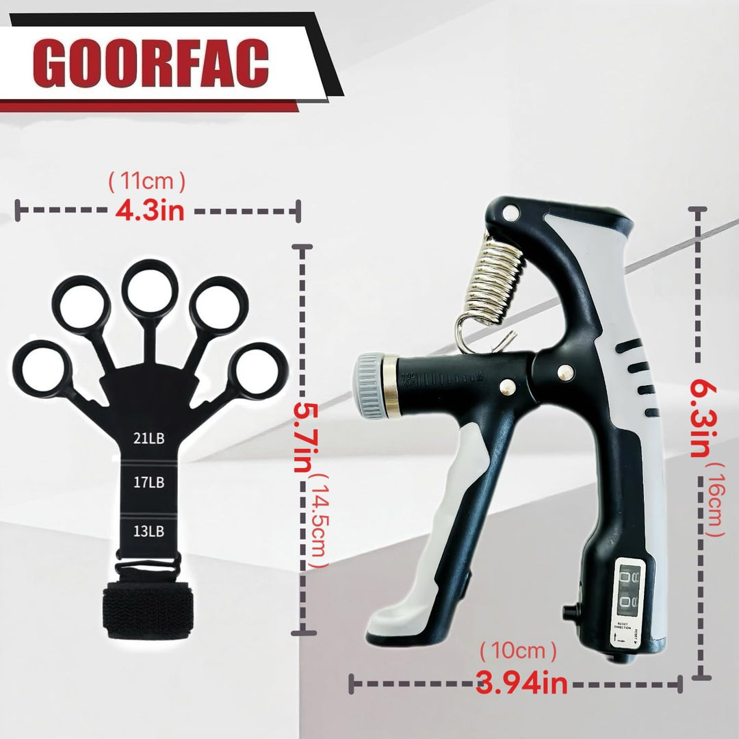 Handtrainer Fingertrainer 2er Set Griffkraft trainer,Einstellbarer Widerstand Fingertrainer(10-100kg
