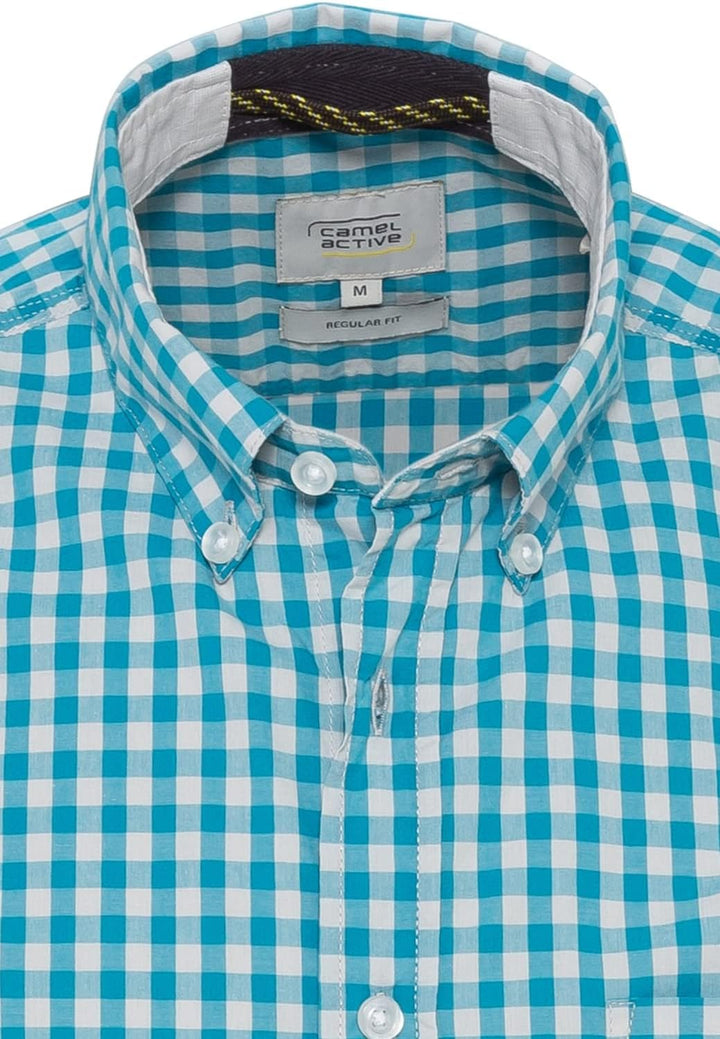 camel active Herren 4092135S26 Hemd mit Button-Down-Kragen L Ocean Blue, L Ocean Blue