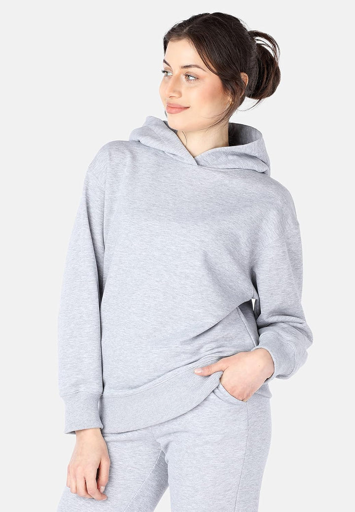 Bellivalini Kapuzenpullover lang Damen Hoodie Sportanzug Oberteil Jogging Pullover BLV210 XS Melange