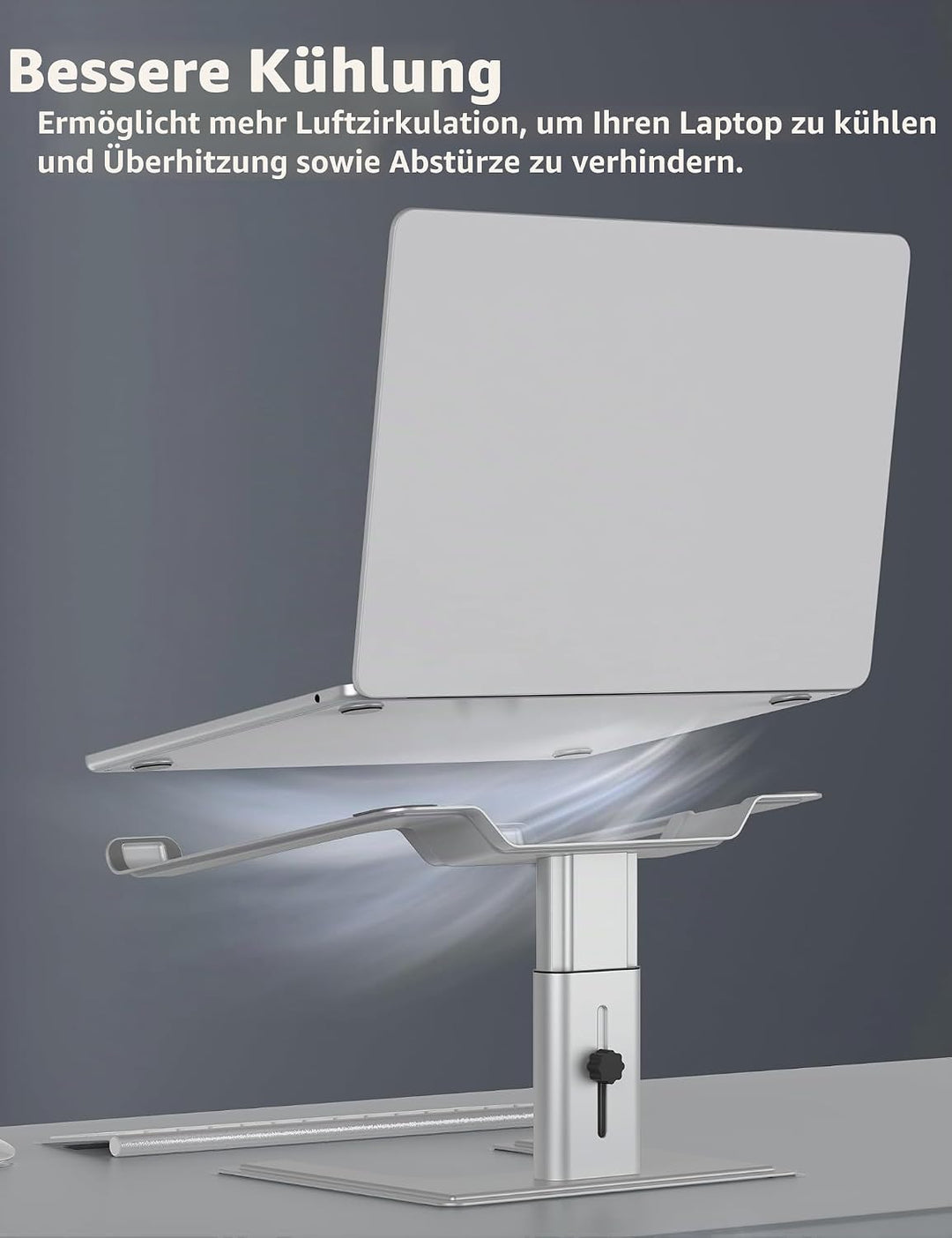ALASHI Laptop-Ständer für Schreibtisch, Computer-Ständer, höhenverstellbar, ergonomischer Notebook-L