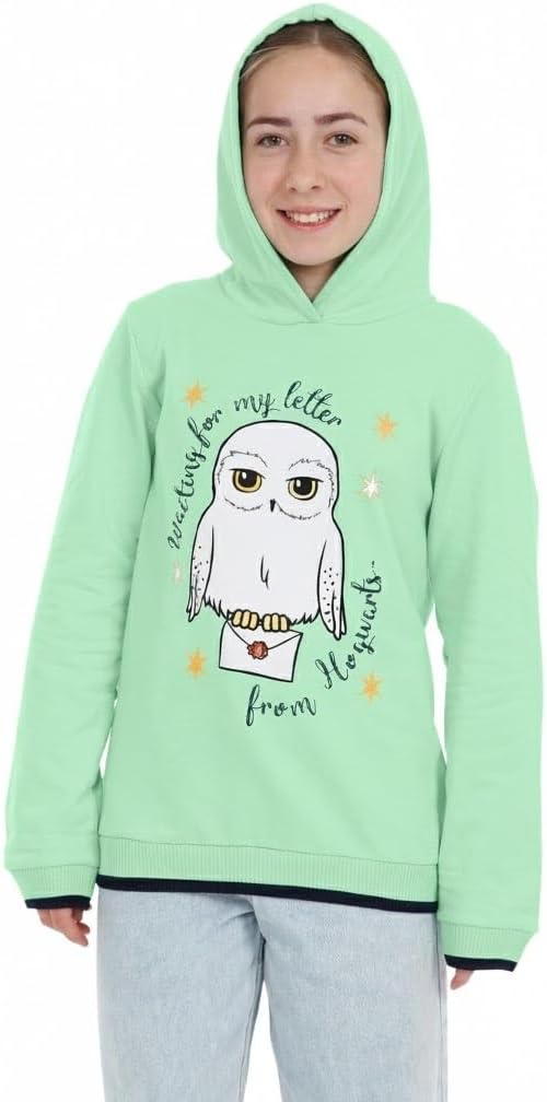 Harry Potter Pullover | Hedwig Hoodie Mädchen | 100% Baumwolle Kinder-Pullover | Hogwarts Pulli 152