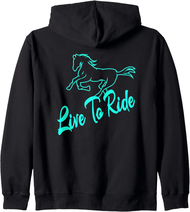 Pferd leben, um Reiten zu reiten Kapuzenjacke