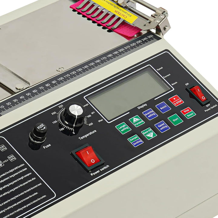Automatische Heiss-Kalt-Bandschneidemaschine, Gurtschneidemaschine mit LCD-Display, Elektronischer G