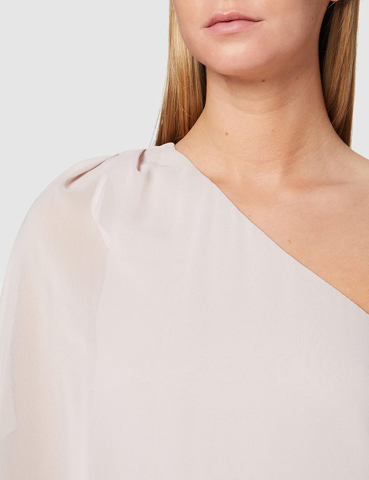 Damen Asymmetrisches Midi-Chiffonkleid XL Rosa, XL Rosa
