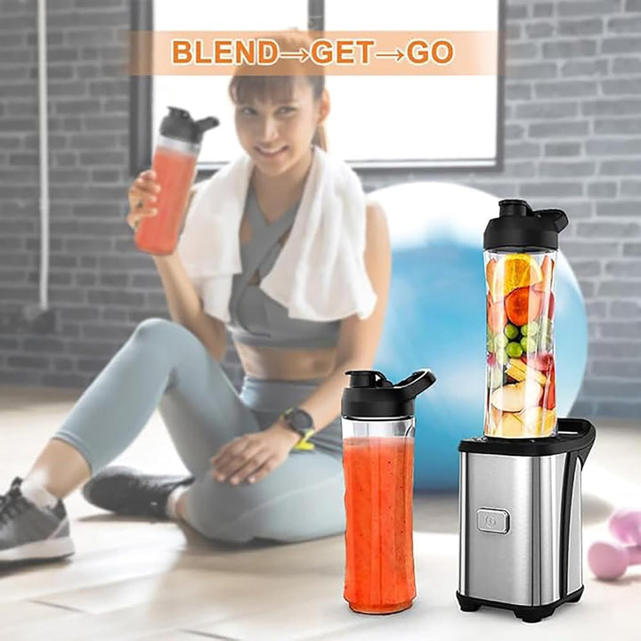 Enfmay Mixer Smoothie Maker - 350W Smoothie Mixer to Go mit 2x600ml Flaschen - Tragbarer Edelstahl B