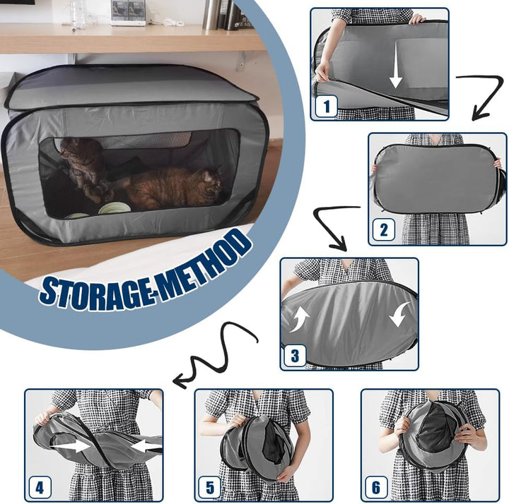 Hundetransportbox Faltbar Hundebox Auto, Transportbox Hund & Katze bis 29,5 kg, Oxford Stoff Hundebo