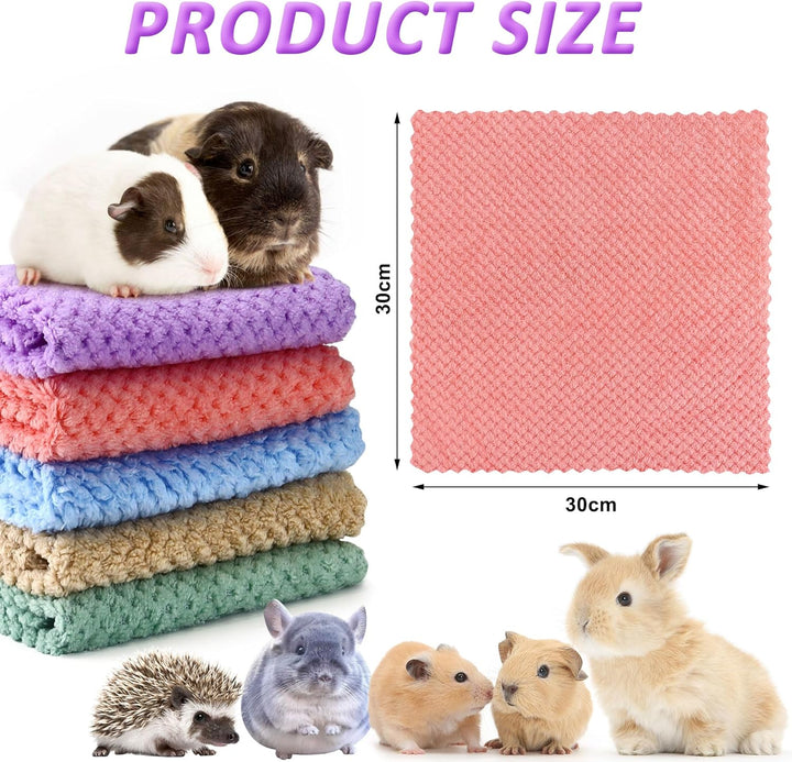 10 Stück Fleece-Decke für Meerschweinchen, 12 x 12 Zoll Meerschweinchen-Einstreu Wiederverwendbare H